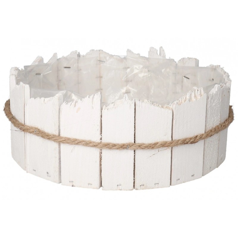 DONICZKA OSŁONKA DREWNIANA 26CM BIAŁA DONICZKI