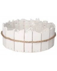 DONICZKA OSŁONKA DREWNIANA 26CM BIAŁA DONICZKI