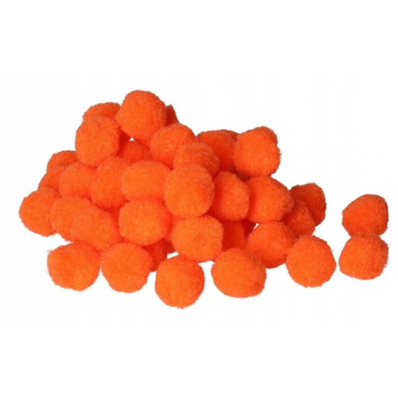 POMPONY POMPONIKI KREATYWNE 2,5CM 250SZT POMARAŃCZ