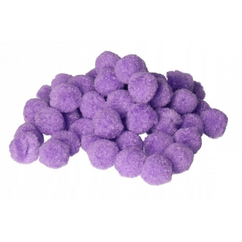 POMPONY POMPONIKI KREATYWNE 2,5CM 250SZT FIOLETOWE