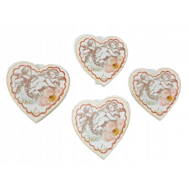 KLAMERKA KLAMERKI 6SZT SERCE ANIOŁEK ŚWIĘTA