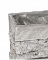 DONICZKA OSŁONKA DREWNIANA KORYTKO KORA SZARA 20CM