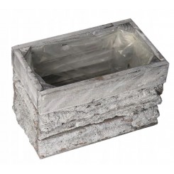 DONICZKA OSŁONKA DREWNIANA KORYTKO KORA SZARA 20CM