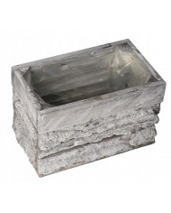 DONICZKA OSŁONKA DREWNIANA KORYTKO KORA SZARA 20CM