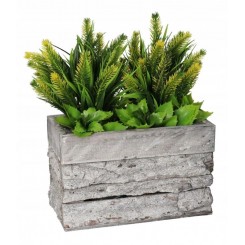 DONICZKA OSŁONKA DREWNIANA KORYTKO KORA SZARA 20CM