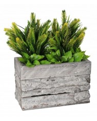 DONICZKA OSŁONKA DREWNIANA KORYTKO KORA SZARA 20CM