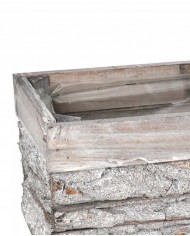 DONICZKA OSŁONKA DREWNIANA DUŻA KORYTKO KORA 40 CM SZARA