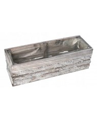 DONICZKA OSŁONKA DREWNIANA DUŻA KORYTKO KORA 40 CM SZARA