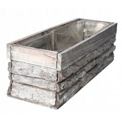 DONICZKA OSŁONKA DREWNIANA DUŻA KORYTKO KORA 40 CM SZARA