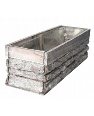 DONICZKA OSŁONKA DREWNIANA DUŻA KORYTKO KORA 40 CM SZARA