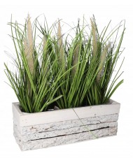 DONICZKA OSŁONKA DREWNIANA BIAŁA KORYTKO KORA 40CM