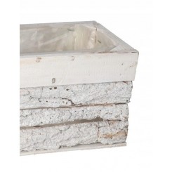 DONICZKA OSŁONKA DREWNIANA KORYTKO KORA 30 CM BIAŁA