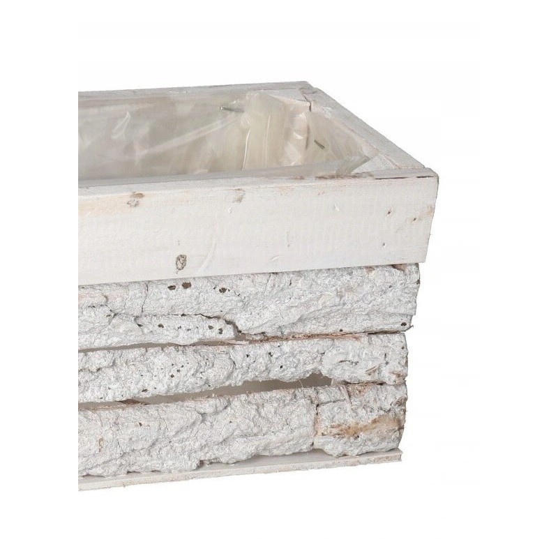 DONICZKA OSŁONKA DREWNIANA KORYTKO KORA 30 CM BIAŁA