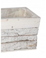 DONICZKA OSŁONKA DREWNIANA KORYTKO KORA 30 CM BIAŁA