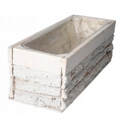 DONICZKA OSŁONKA DREWNIANA KORYTKO KORA 30 CM BIAŁA