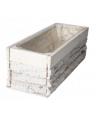 DONICZKA OSŁONKA DREWNIANA KORYTKO KORA 30 CM BIAŁA