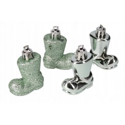 BOMBKI NA CHOINKĘ BUTY PLASTIKOWE 4 SZT 5 CM
