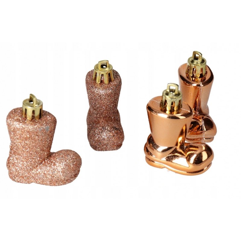 BOMBKI NA CHOINKĘ BUTY PLASTIKOWE 4 SZT 5 CM