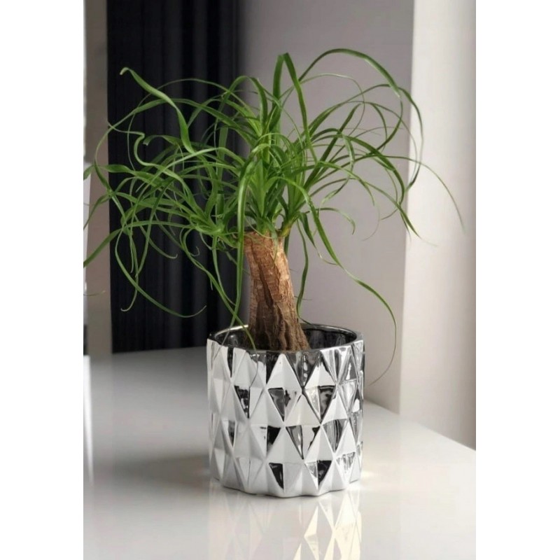 DONICZKA OSŁONKA CERAMICZNA NOWOCZESNA SREBRNA