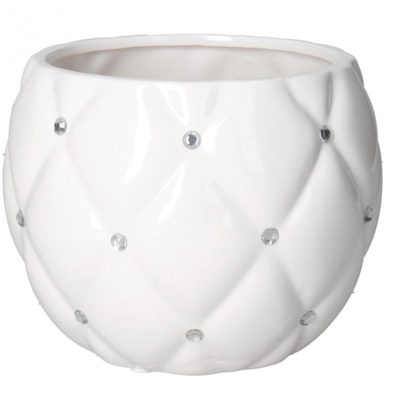 DONICZKA OSŁONKA CERAMICZNA BIAŁA 13 CM DONICZKI