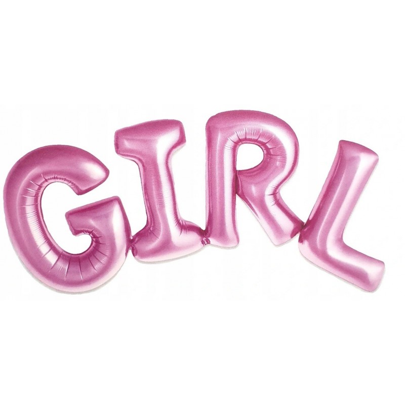 BALON FOLIOWY NAPIS GIRL ROCZEK URODZINY 106 CM