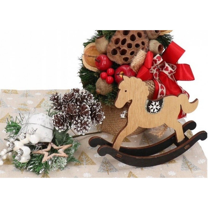 KONIK NA BIEGUNACH FIGURKA OZDOBA STROIK 18CM