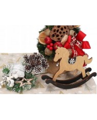 KONIK NA BIEGUNACH FIGURKA OZDOBA STROIK 18CM