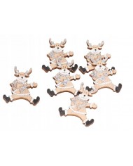RENIFER DREWNIANY NA PRZYLEPCU 6SZT OZDOBA STROIK
