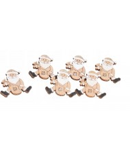 MIKOŁAJ GWIAZDOR DREWNIANY NA PRZYLEPCU 6SZT 3,2CM