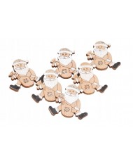 MIKOŁAJ GWIAZDOR DREWNIANY NA PRZYLEPCU 6SZT 3,2CM