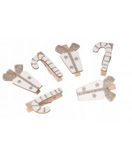 MIKOŁAJ GWIAZDOR DREWNIANY NA PRZYLEPCU 6SZT 3,2CM