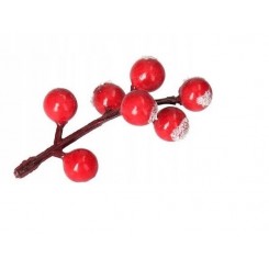 GAŁĄZKA DEKORACYJNA JARZĘBINA GŁÓG Z ŚNIEGIEM 9SZT