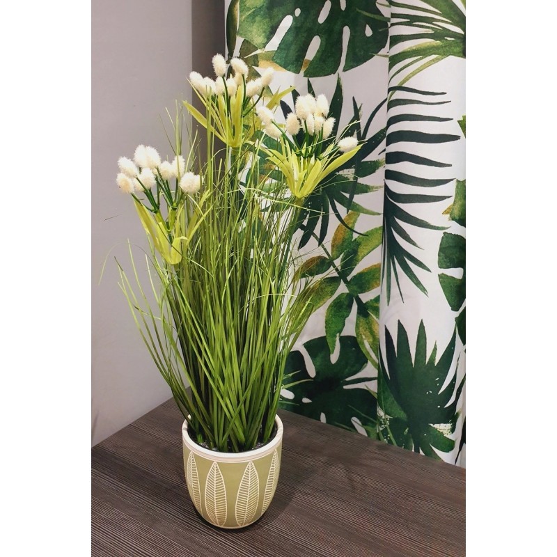 TRAWA W DONICZCE SZTUCZNA ROŚLINA KWIATY 45CM