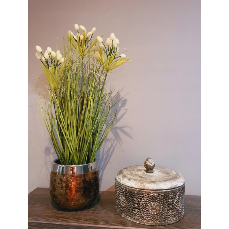 TRAWA W DONICZCE SZTUCZNA ROŚLINA KWIATY 45CM