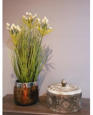 TRAWA W DONICZCE SZTUCZNA ROŚLINA KWIATY 45CM