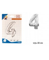 BALONY FOLIOWE CYFERKI BALON FOLIOWY CYFRA 4 80CM