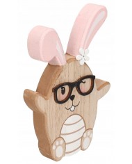 ZAJĄC ZAJĄCZEK WIELKANOCNY DREWNIANY FIGURKA 16 CM