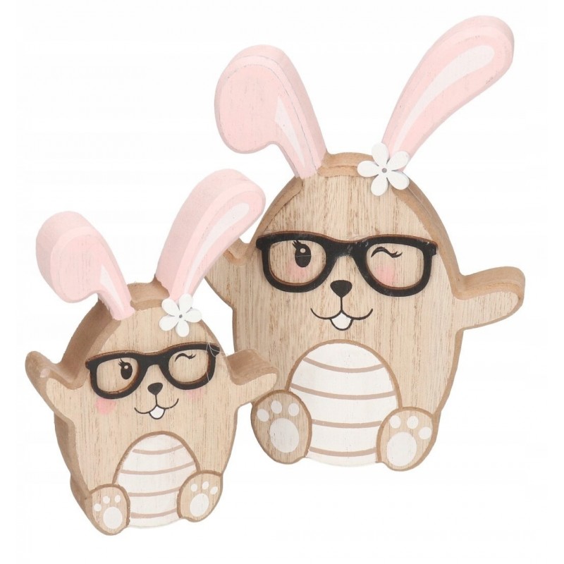 ZAJĄC ZAJĄCZEK WIELKANOCNY DREWNIANY FIGURKA 16 CM