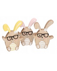 ZAJĄC ZAJĄCZEK WIELKANOCNY DREWNIANY FIGURKA 16 CM