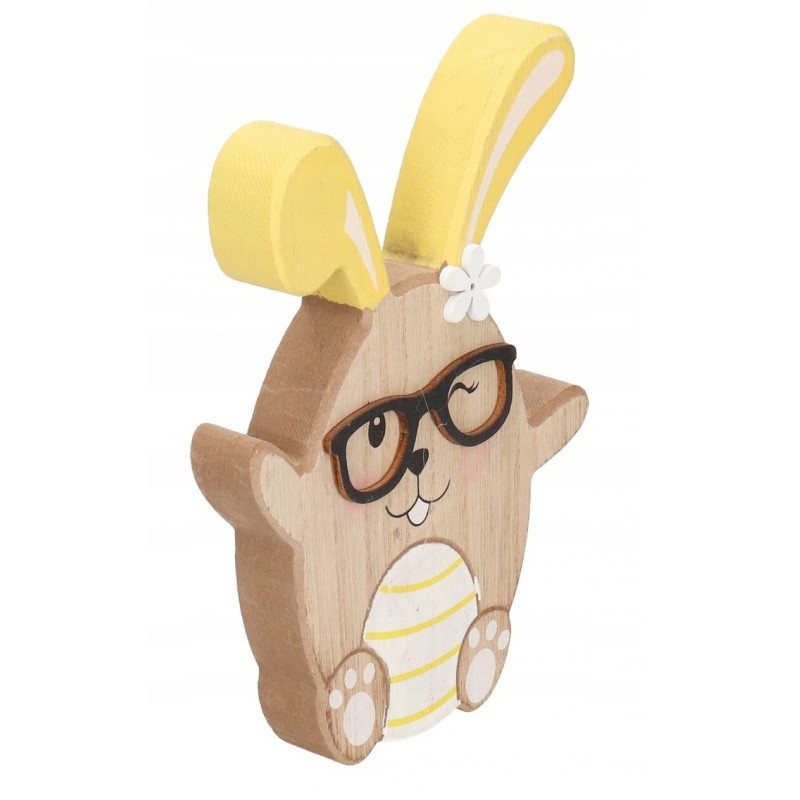 ZAJĄC ZAJĄCZEK WIELKANOCNY DREWNIANY FIGURKA 16 CM