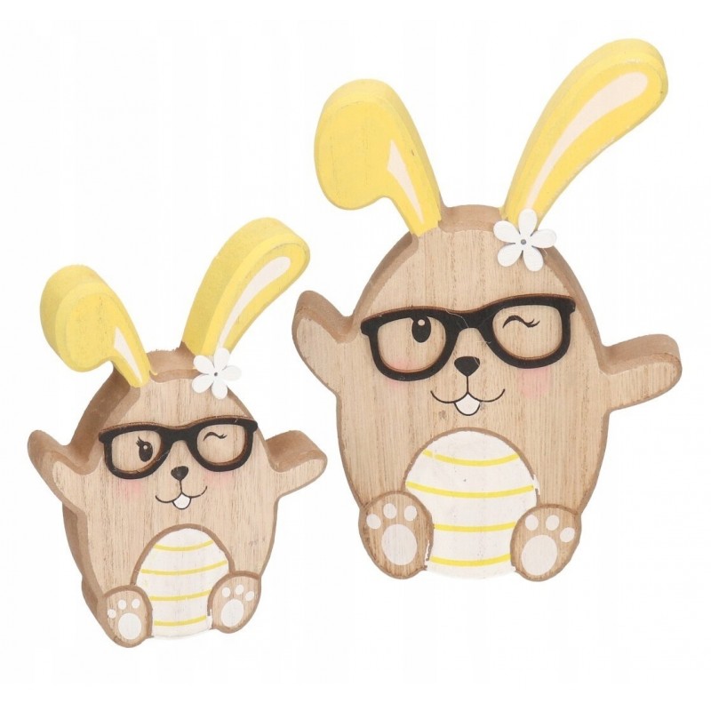 ZAJĄC ZAJĄCZEK WIELKANOCNY DREWNIANY FIGURKA 16 CM