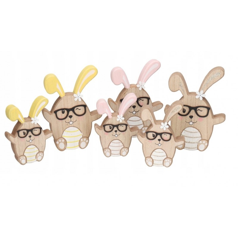 ZAJĄC ZAJĄCZEK WIELKANOCNY DREWNIANY FIGURKA 16 CM