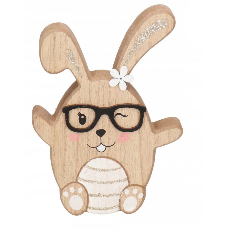 ZAJĄC ZAJĄCZEK WIELKANOCNY DREWNIANY FIGURKA 16 CM