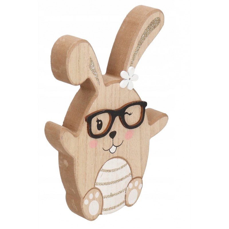 ZAJĄC ZAJĄCZEK WIELKANOCNY DREWNIANY FIGURKA 16 CM
