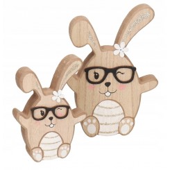 ZAJĄC ZAJĄCZEK WIELKANOCNY DREWNIANY FIGURKA 16 CM