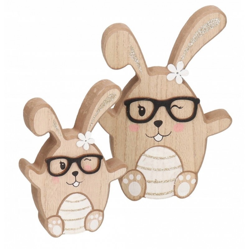 ZAJĄC ZAJĄCZEK WIELKANOCNY DREWNIANY FIGURKA 16 CM