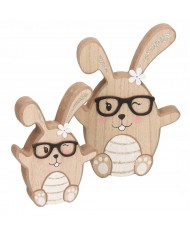 ZAJĄC ZAJĄCZEK WIELKANOCNY DREWNIANY FIGURKA 16 CM