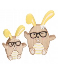 ZAJĄC ZAJĄCZEK WIELKANOCNY DREWNIANY FIGURKA 12 CM