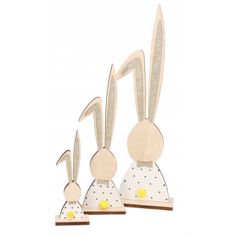 ZAJĄC ZAJĄCZEK WIELKANOCNY DREWNIANY FIGURKA 15CM