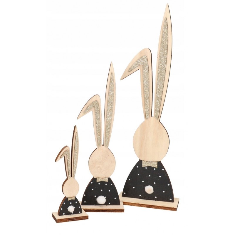 ZAJĄC ZAJĄCZEK WIELKANOCNY DREWNIANY FIGURKA 15CM